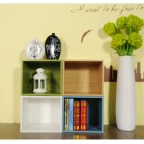 彩色松木纹自由组合格子书柜简约现代收纳储物柜木质柜子书架